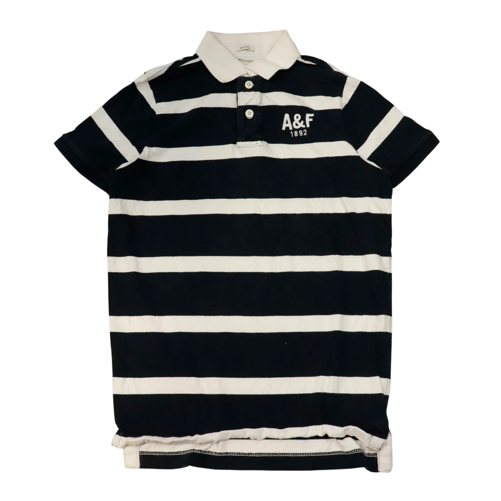 Vintage Abercrombie Blue/White Striped Polo Size M